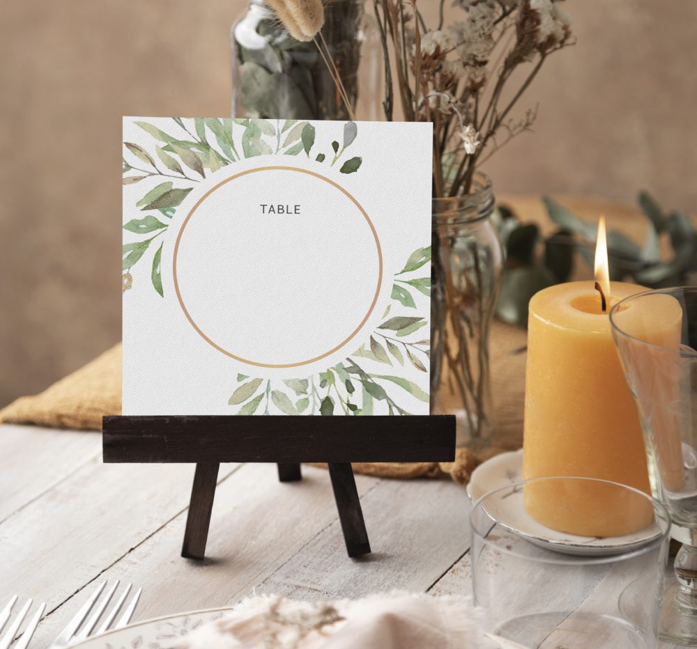 Numéro de table mariage modèle à imprimer