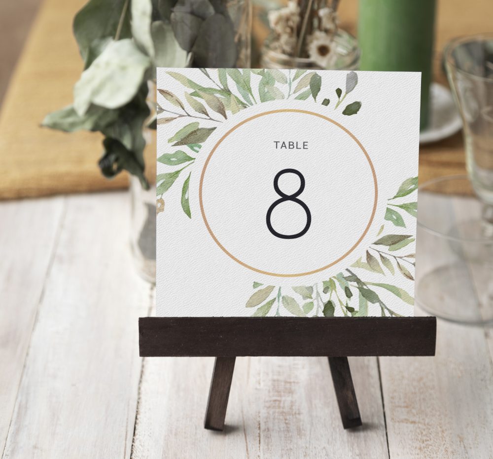 Numéro de table mariage modèle à imprimer