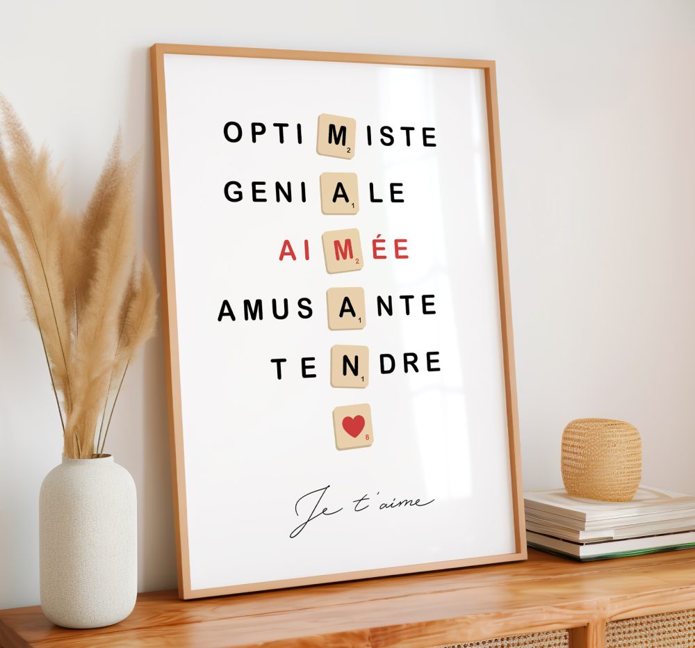 Affiche scrabble maman