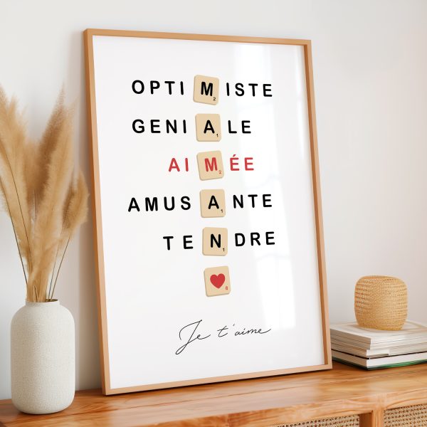 Affiche scrabble maman