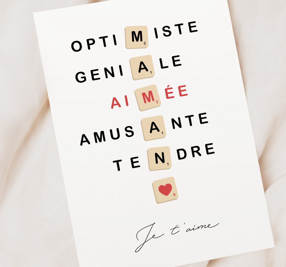 Affiche scrabble maman