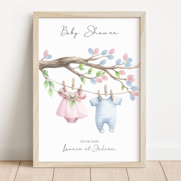Arbre à empreintes pour baby shower