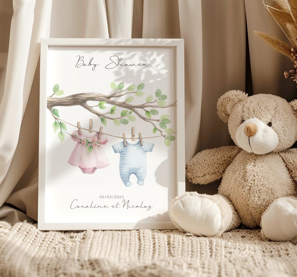 Arbre à empreintes baby shower