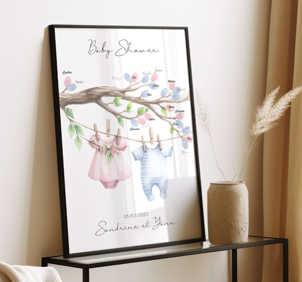Arbre à empreintes baby shower