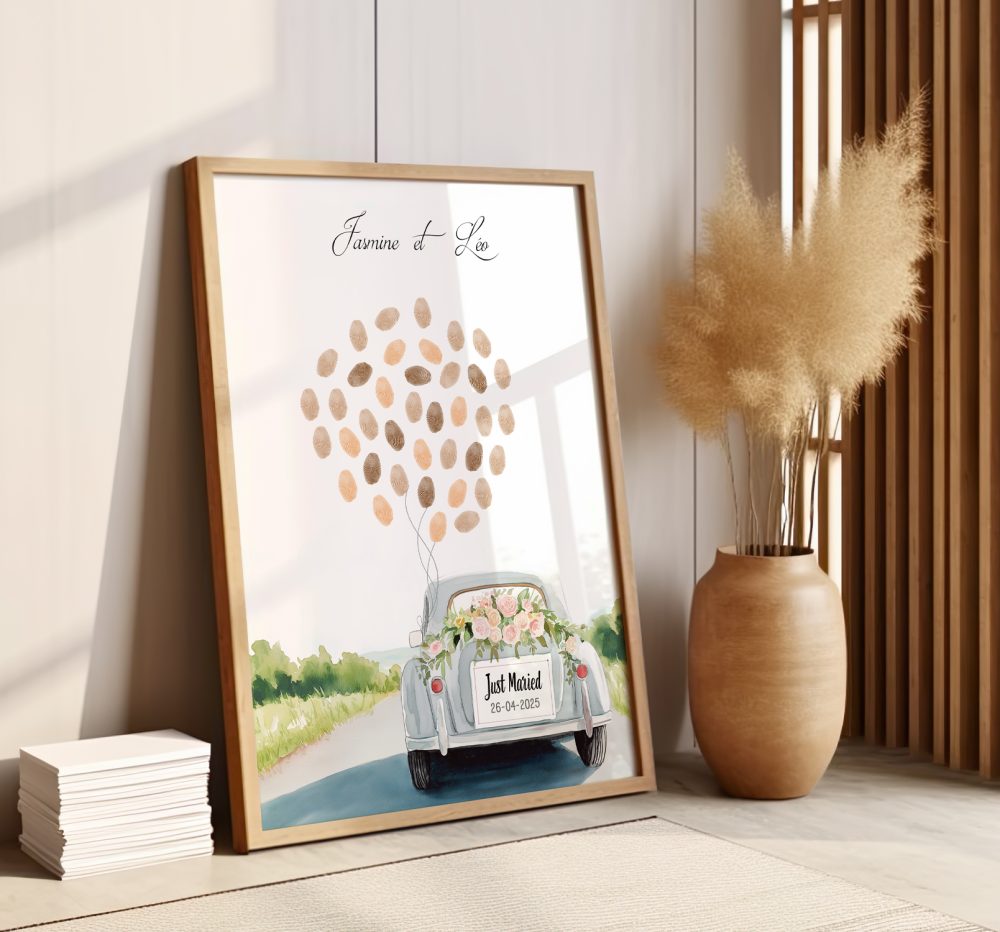 Arbre à empreintes voiture de mariage