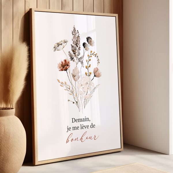 Affiche demain je me lève de bonheur