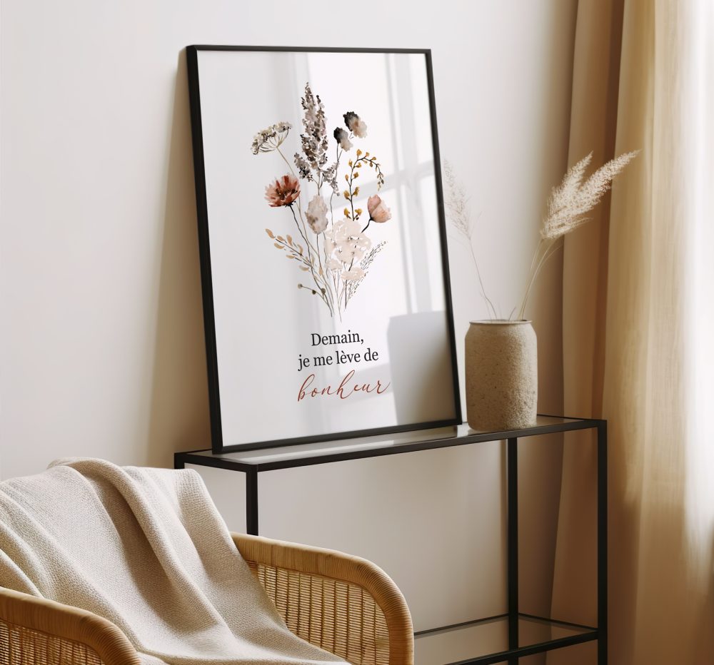 Affiche demain je me lève de bonheur