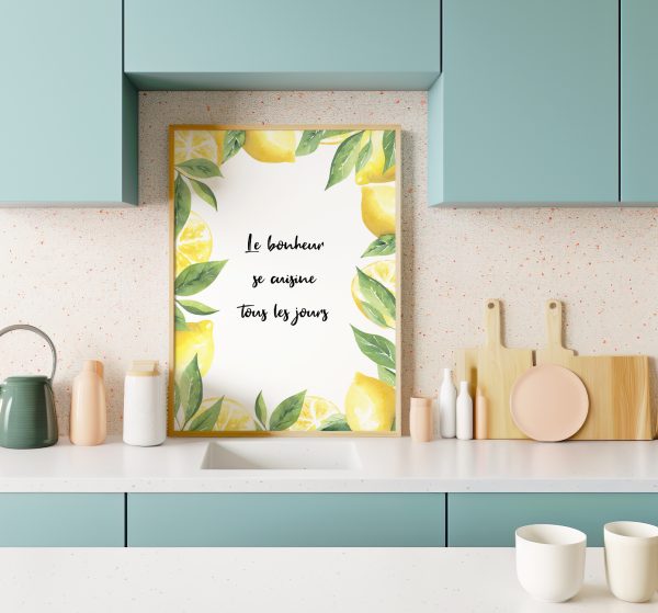 Affiche citrons citation personnalisable