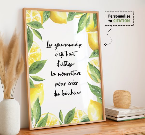 Affiche citrons citation personnalisable