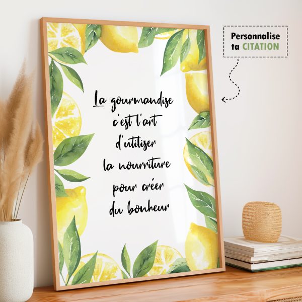 Affiche citrons citation personnalisable