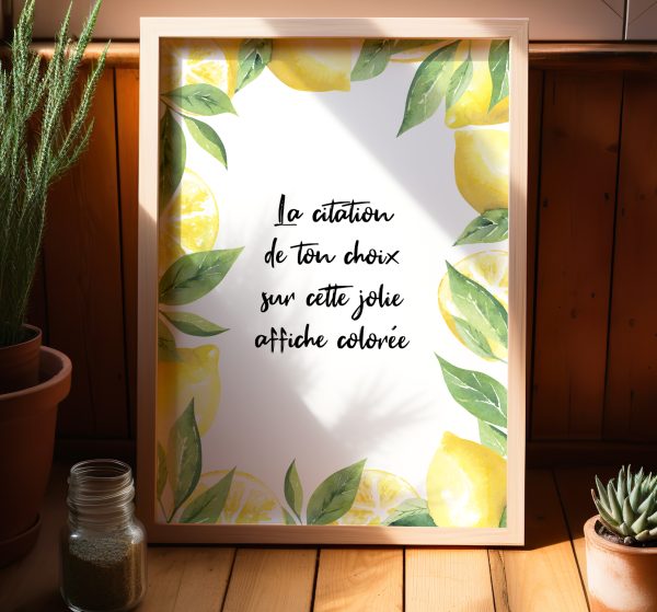 Affiche citrons citation personnalisable