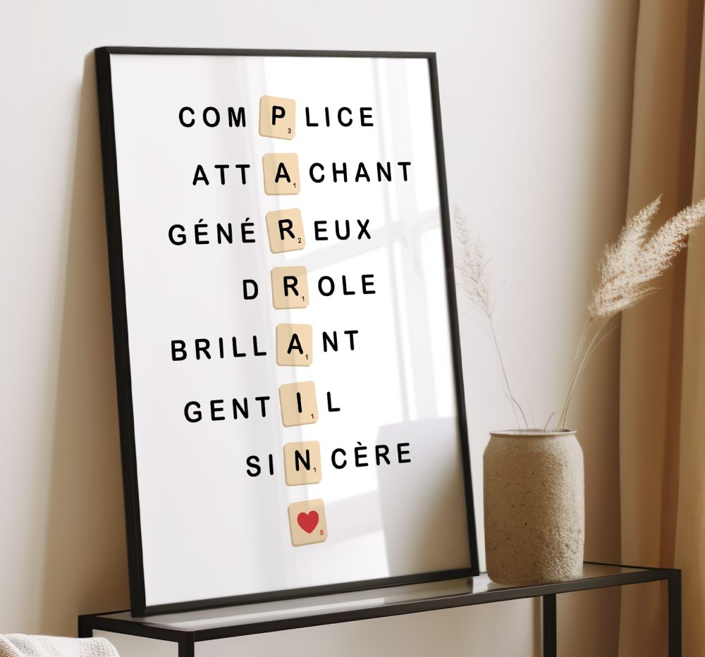 Affiche scrabble parrain