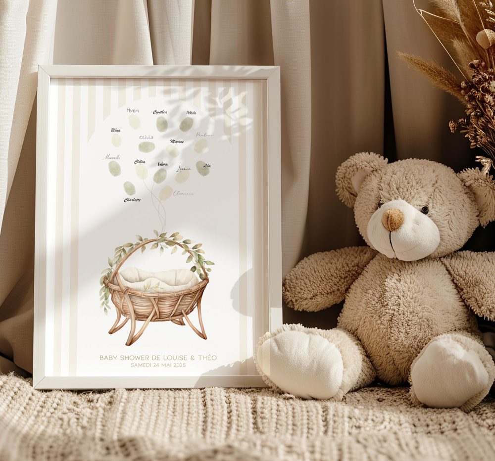 Arbre à empreintes baby shower Landau