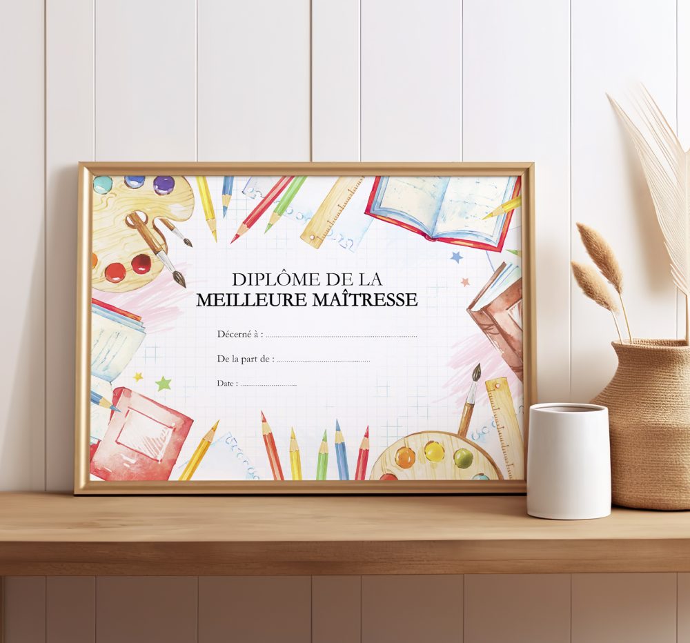 Diplôme de la meilleure maîtresse