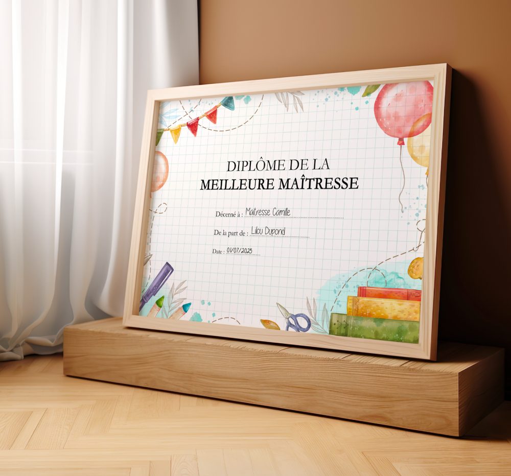 Certificat de la meilleure maîtresse