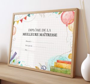 Diplôme de la meilleure maîtresse