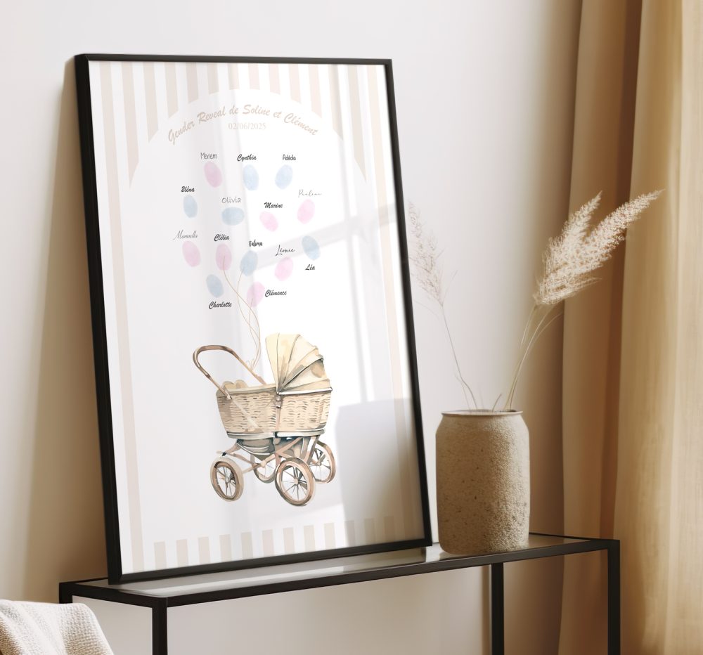 arbre à empreintes gender reveal